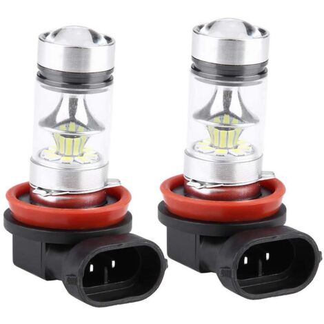 H11 Ampoules Phares, 2x H8 H9 H11 6000K Super Blanc 100W LED Ampoules Phares Kit Fog Car Driving Light