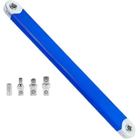 390  35  15 MM Pro Zero Offset Extension Wrench, Avec Adaptateurs 1/4, 3/8, 1/2, Offset Extension Wrench, Clé D'extension Décalée, Clé D'extension Offset, Clé À Rallonge Décalée (1)