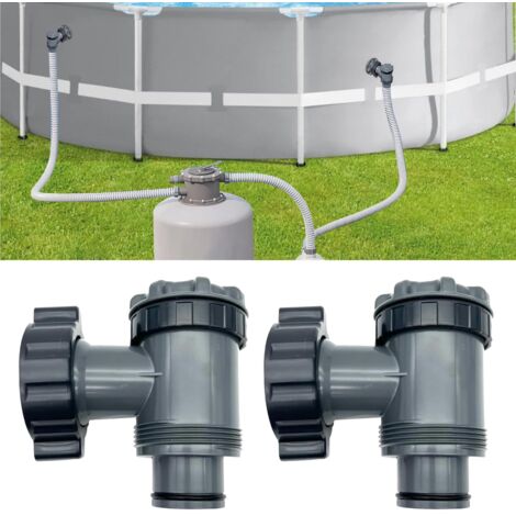 Beijiyi – Vanne de contrôle pour piscine hors sol – Compatible avec tuyaux de 38mm – Installation rapide – Lot de 2 pièces de rechange (1/5)