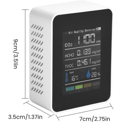 Purificateur D'air Moniteur Qualité Air Qingping - Détecteur PM2.5, CO2, Température, Humidité - Écran Tactile 4 - Intelligent Détecteur Co2 Pm2.5