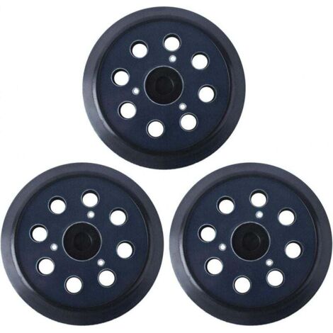 Plateau de Ponçage 125 mm pour Makita 743081C8, BO5010, BO5041KC - 8 Trou Disques de Ponçage avec 3 Papiers Abrasifs Inclus