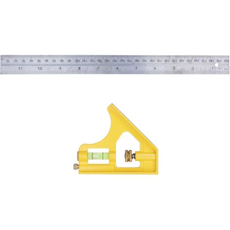Équerre combinée moulé sous pression 30 cm - fiole 360° - corps moulé sous pression - 3 face usinées - plus robuste et durable - lame enduite - anti-corrosion (1/3)