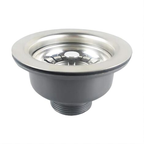 Bonde d'évier sans trop Plein Panier INOX ø 110 mm 1½", Acier Inoxydable + ABS, Bonde + Panier (1/5)