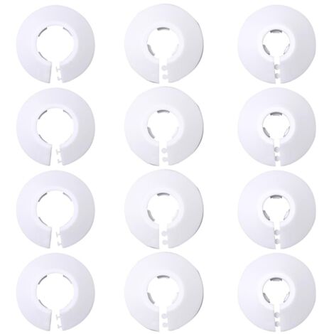Couvercle de Tuyau de Radiateur Colliers, 12 Pièces Cache Tuyau plomberie, Rosace radiateur, pour Tuyau de Type 12, Type 16, Type 20, rosaces pour tuyaux de Chauffage, Blanc