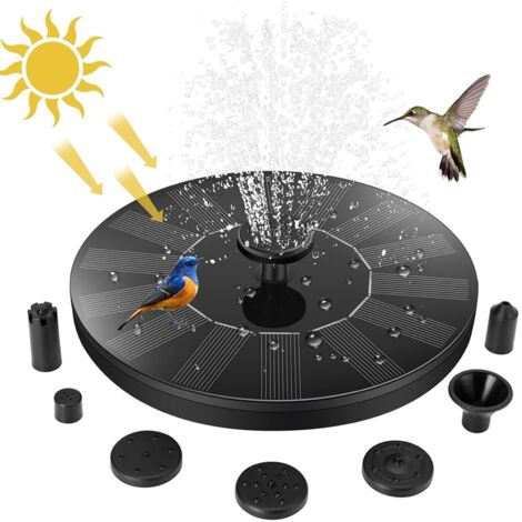 Fontaine Solaire Exterieure de Jardin, Pompe avec 7 Buses Abreuvoir Oiseaux Exterieur, Bains d'oiseaux, Etangs,Patio,Décoration de Jardin (1/5)