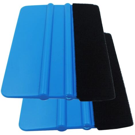 Raclette avec Bord Fibre pour Voiture Vinyle Wrapping, Durable Raclette de Film de Fenêtre, Autocollant Décalque Raclette(Paquet de 2, Noir)