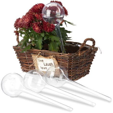 Lot de 4 balles système d'arrosage à Double semaines, escamotable, Plantes en Plastique Transparent PVC, 8 cm