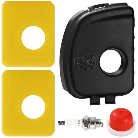 5 Pièces Kit de Couvercle de Filtre à Air pour Tondeuse, Couvercle de Filtre à Air 595660, Filtre à Air en Mousse 799579, 594281 Pompe d'amorçage, Bougie d'allumage 4106