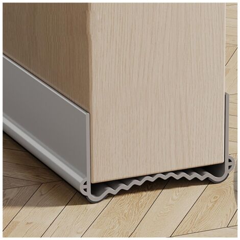 100cm Bas de Porte Isolant, Boudin de Porte Anti Froid, Joint de Porte Anti Bruit, Phonique Thermique Bande d'Étanchéité Protège des Courants d'air et des Insectes (Gris, Largeur 5,5-8 cm)