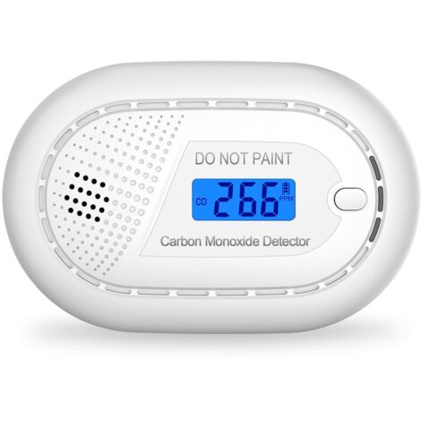 Détecteur de Monoxyde de Carbone Alarme Portable avec Durée de Vie 10 Ans, Détecteur de CO Plat sans Perçage Selon la Norme Européenne en 50291 pour Poêle-Cheminée, 1 Pièce