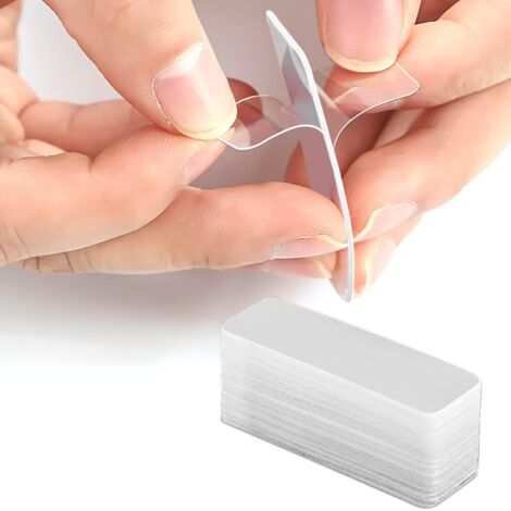 Ruban adhésif double face extra fort, 70 Pièces Ruban adhésif multifonctionnel et réutilisable transparent lavable Nano Tape Fixation de divers objets dans Voitures, Cuisine, Domicile ou Bureau (1/5)