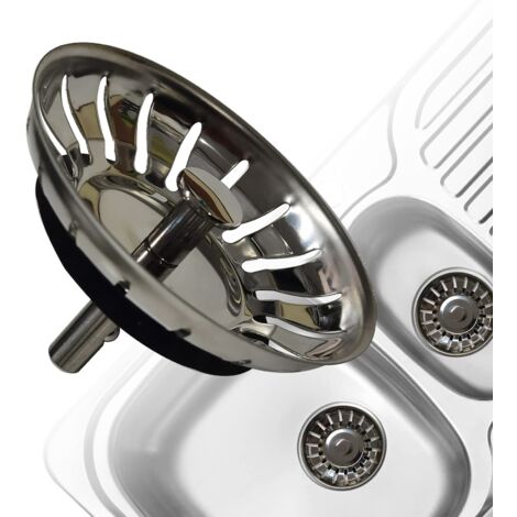 Crépine d'évier, Bouchon de vidange de crépine d'épaississement en Acier Inoxydable de Cuisine, dimensionné pour Les éviers 79-82 mm (diamètre : 80 mm)