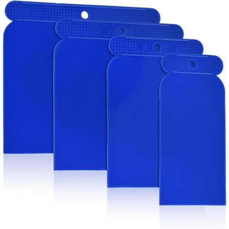 Spatule en Plastique, 4 Pièces Couteaux à Mastic, Spatules pour Surfaces pour Travaux Précis, Spatules de Carrosserie, Grattoir à Mastic Léger et Réutilisable pour Lisser Les Surfaces écrémer Truelle
