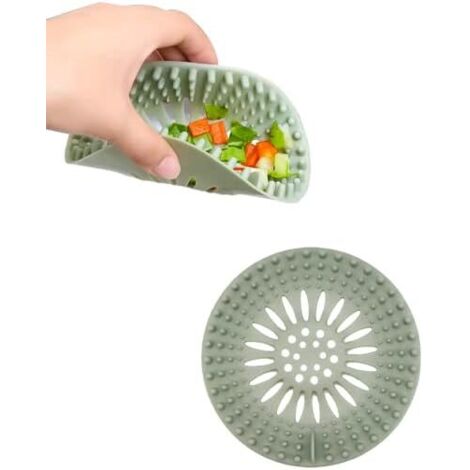 1 Pcs Protection de Drain de Silicone, Filtre Evier de Cuisine, Filtre de Couverture de Drain de Baignoire, Filtre D'éVier de Cuisine Et Salle de Bain.(Vert)