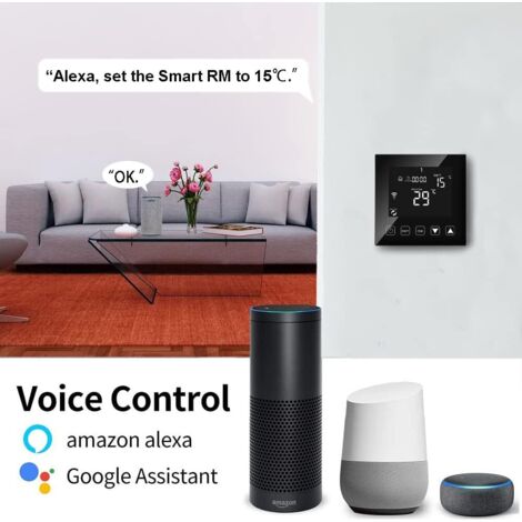 Chauffage Soufflant Céramique Intelligent - Contrôle Vocal Alexa/Google, 2000W, Minuterie 12h - 200x600x190 Mm