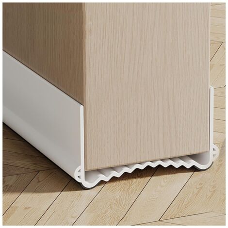 100cm Bas de Porte Isolant, Boudin de Porte Anti Froid, Joint de Porte Anti Bruit, Phonique Thermique Bande d'Étanchéité Protège des Courants d'Air et des Insectes (Blanc, Largeur 5,5-8 cm)