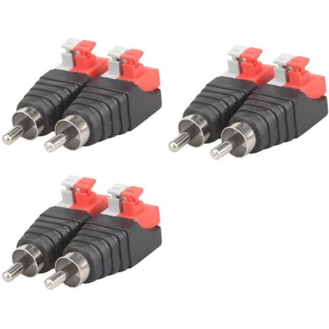 Beijiyi – Adaptateur RCA mâle à ressort pour haut-parleur audio – Connecteur sans soudure pour câbles audio-vidéo – Installation facile avec tournevis