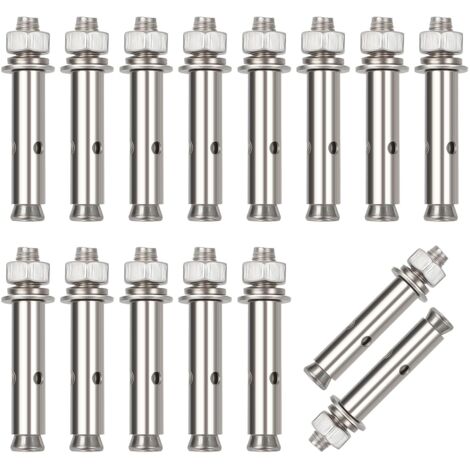 Beijiyi – Lot de 15 vis d'expansion inoxydable M8x60mm – Acier inoxydable 304 – Charge lourde jusqu'à 26 kg – Pour béton et maçonnerie