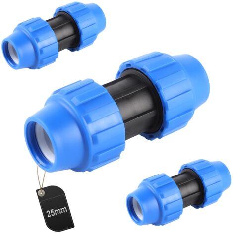 Raccord PP pour Tube PE 25mm, Plastique Raccord PE Droite Connecteur en PP pour Tuyau d'eau Connecteur PPR PE PVC Tuyau Connexion Raccord, 3 Pièces