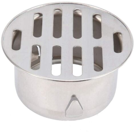 Siphon de Sol, Balcon en Acier Inoxydable Évier Rond Anti-Blocage Siphon de Sol Amovible pour Jardin Extérieur Tuyau d'Évacuation Tuyau d'Échappement Toit Balcon Utilisation(75 Flat Mouth) (1/5)