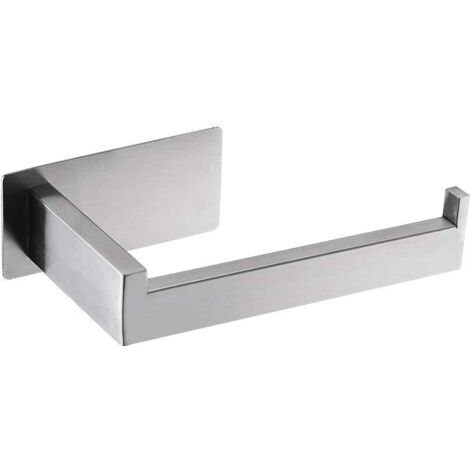 Porte Papier Toilette, Support Papier Toilette Mural, 304 Acier Inoxydable Porte Rouleau Toilette, sans perçage Porte-Papier hygiénique Autocollant 3M, Gris Taille Unique