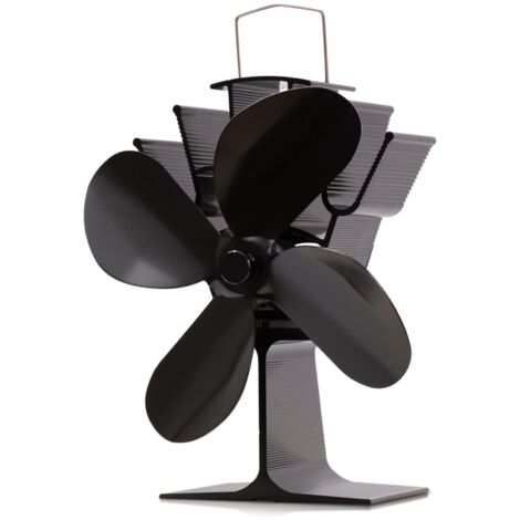Ventilateur de poêle à bois, fonctionnement silencieux, ventilateur de poêle à bois, ventilateur de cheminée alimenté par la chaleur, 4 lames, pour brûleur à bois, accessoires de cheminée (1/5)