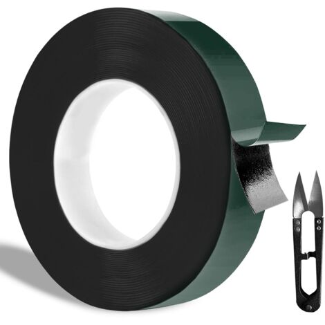 Ruban Adhésif Double Face Extra Fort  Noir  25mmx10m  Ruban de mousse pour montage durable  fixation murale sans percer  adapté à l'industrie automobile. Adhésif double face puissant extra fort