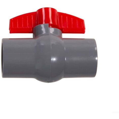 Robinet à boisseau sphérique adhésif pour tuyau d'alimentation en eau en PVC, 20 mm, 25 mm, 32 mm, 40 mm, 50 mm, rouge gris (32 mm)