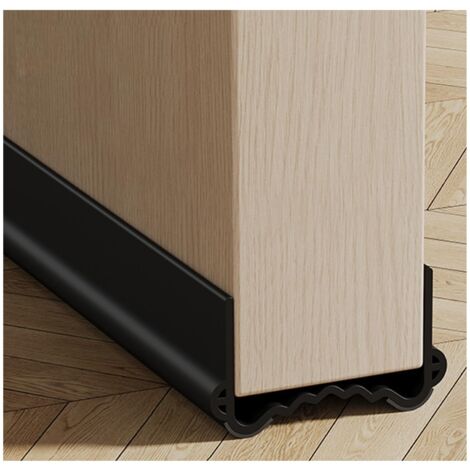 100cm Bas de Porte Isolant, Boudin de Porte Anti Froid, Joint de Porte Anti Bruit, Phonique Thermique Bande d'Étanchéité Protège des Courants d'air et des Insectes (Noir, Largeur 3.5-5.5 cm)