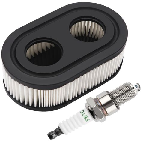 1 Pièces Filtre à Air Tondeuse à Gazon et 1 Pièces Bougies d'allumage, Compatibles avec Briggs & Stratton 798452 593260 Moteur