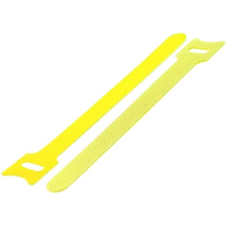 Lot de 100 serre-câbles Vel-cro réutilisables - Avec Vel-cro - 150 mm - Jaune
