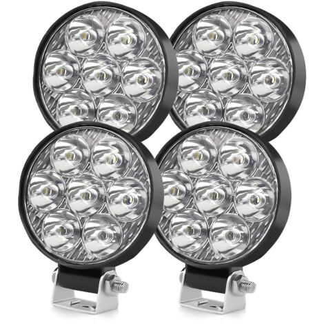 2.5 Pouces 24W Rond Phare De Travail Led 12v 24v, 4PCS Mini Phare De Travail Led IP68 6500K, Pour VéHicules Tout Terrain Voitures ATV UTV SUV, Camions, Motos, Machines Agricoles, Tracteur