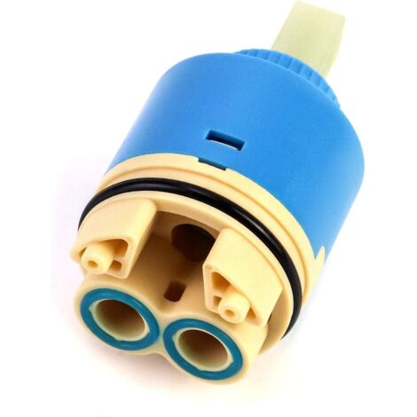 Cartouche de rechange en céramique, Céramique pour mitigeur, Cartouche en céramique pour cuisine ou salle de bain 40 mm, Bleu, avec fond