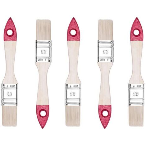 Set de pinceaux 25mm plats 5 pièces - Largeur : 1 pouce – 5 PCS - Kit de brosses à peindre avec manche en bois -Série 30 - A0200-300510