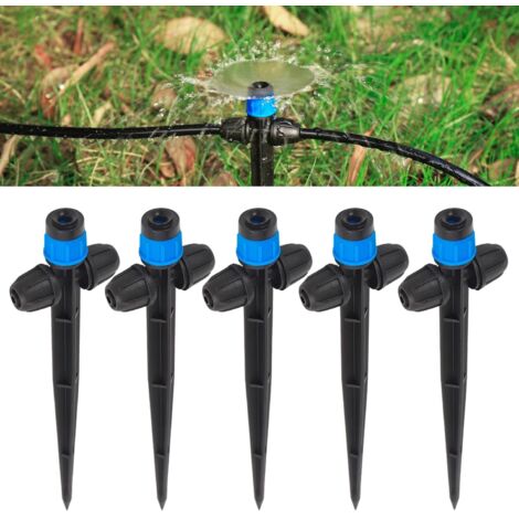 éMetteur D'Irrigation Goutte à Goutte Avec RéGlable 360 DegréS D'Eau Goutte à Goutte TêTe D'Arrosage Pour Tuyaux De 1/4 Pouce 25 PulvéRisateurs Bleus (1/5)