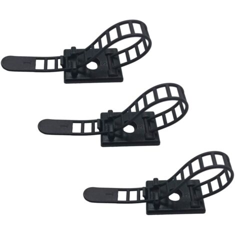 Lot de 25 clips pour câbles adhésifs avec vis en option - Attaches de gestion des câbles réglables et réutilisables - Serre-câbles robustes pour organisation à domicile bureau et bricolage (1/5)