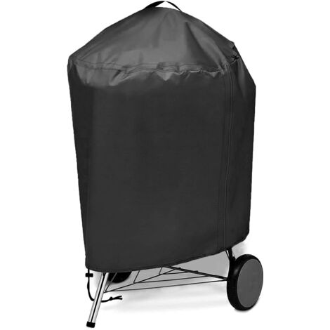 Housse Barbecue Exterieur Rond, 420D Oxford Bache Barbecue Exterieur Protection Ø77 x 90 cm, Anti-Vent/Solei/l'eau, Housse Plancha Convient la Plupart des Grills