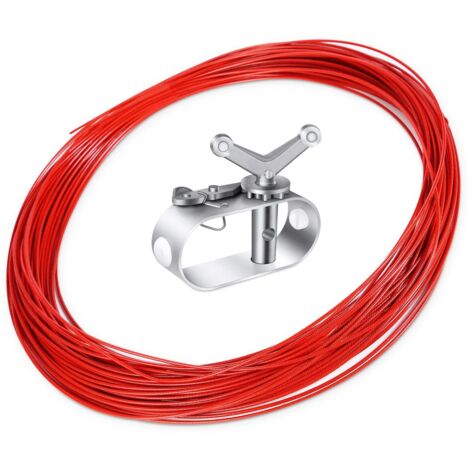 Câble Tendeur Bâche Piscine et Treuil, 30m Sangle Bache Piscine Fixe Fil et Cliquet Tendeur de Câble pour Sécuriser Les Couvertures de Piscines Hors Sol Hiver (Rouge 1 Pièces ) (1/5)