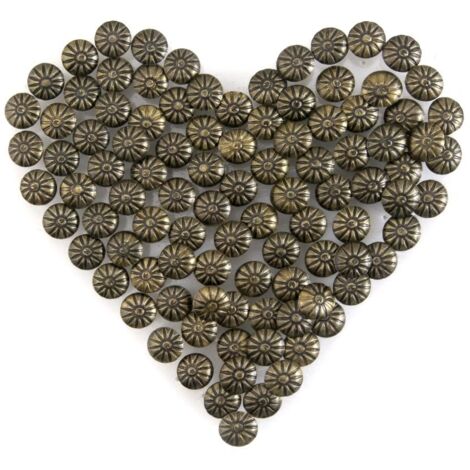 Clous Tapissier Laiton Cuivre Meubles Décoratifs 14mm Motif de Fleurs DIY Clous 200pcs