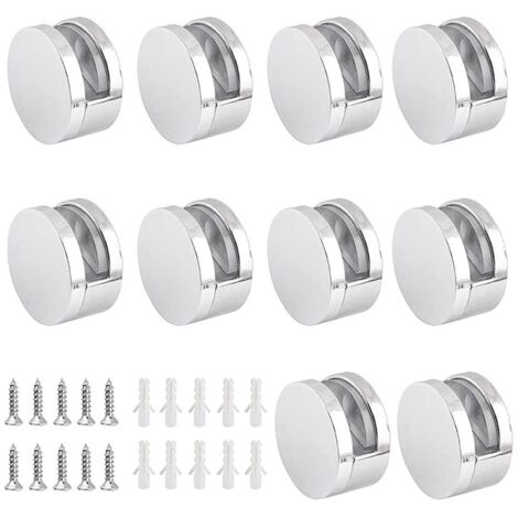 10 Pièces Clips Verre en Alliage Zinc Clips de Miroir Support pour 4-6mm Pince de Verre (1/5)