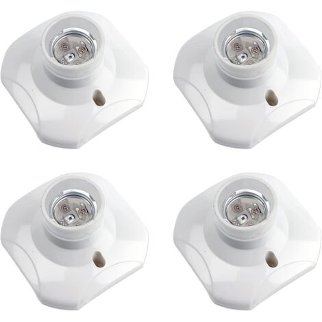 Douille Plafond E27 à Visser, Douille E27 Garage, AC 220-240V, Support Douille pour Ampoule LED, Base Plafonnier Culot E27, Base de Lampe Plastique Blanche pour Lampe au Mur, lot de 4