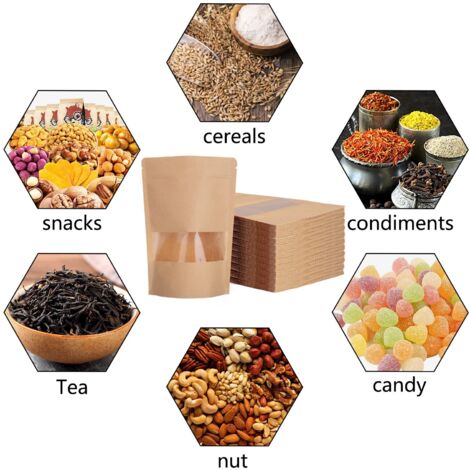 Ziamzra 25 Pièces Pochette Kraft 30X20cm Sachet Kraft Alimentaire