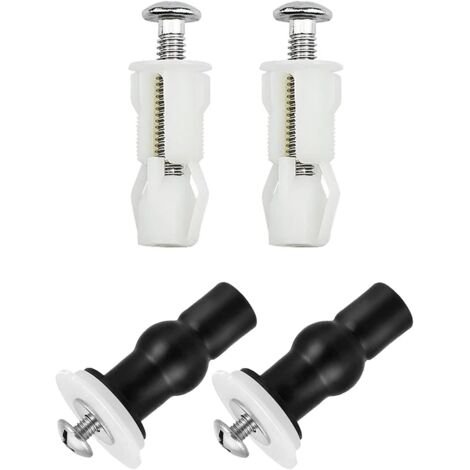Fixations pour abattant WC – Lot de 4 pièces – Vis en acier inoxydable 304 – Écrous en nylon pour sièges de toilette standard 14-18mm