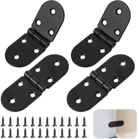 Lot de 4 charnières de table pliante en acier inoxydable - Charnières rondes à visser à 180 degrés - Charnières de table pliables - Charnières de table - Charnières de meubles - Charnières à charnière (1/5)