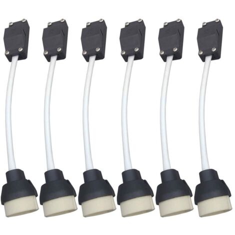 – Adaptateur de culot d'ampoule GU10 – Lot de 6 supports en céramique – Compatible LED et halogène – Tension 250V avec bornier (1/6)