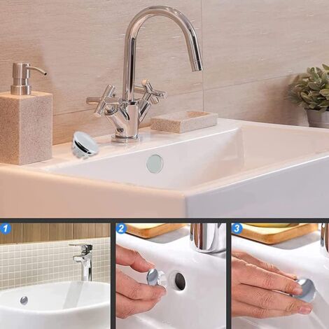 Anneau De Débordement De Lavabo De Salle De Bains, Bouchon De Couvercle à Trou Chromé Rond De