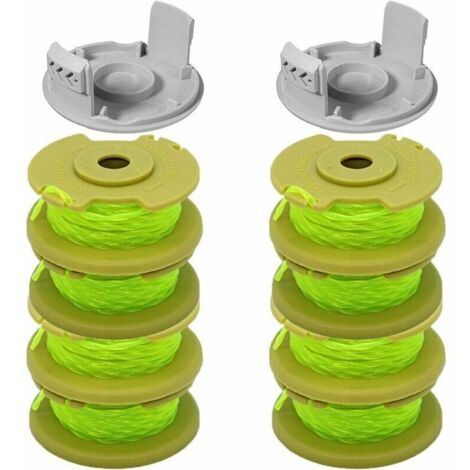 10 Paquets Bobine de Rechange pour Coupe-bordure pouce pour Ryobi , Compatible Avec Ryobi One + AC14RL3A, Coupe-fil Sans Fil , 8 Bobines + 2 Capuchons de Coupe,( Jaune)