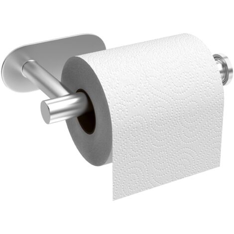 Porte-papier toilette autocollant, porte-papier toilette en acier inoxydable, porte-rouleau de papier mural, salle de bain, cuisine, salon (sans perforation, argent)