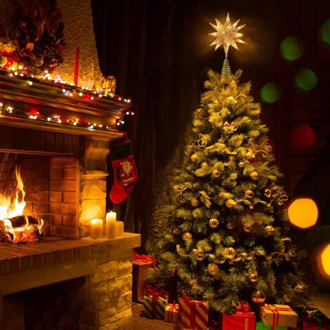 Cimier Pour Sapin Noël étoile Avec Traîneau Du Père Noël En Mouvement 50 Cm - 8