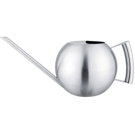 Pot D'arrosage En Acier Inoxydable, 1000 Ml, Rond, à Longue Bouche, Semi-ouvert, Pour Soins des Plantes, Avec Poignée Confortable, Pour la Maison, le Jardin Et les Plantes (1/5)